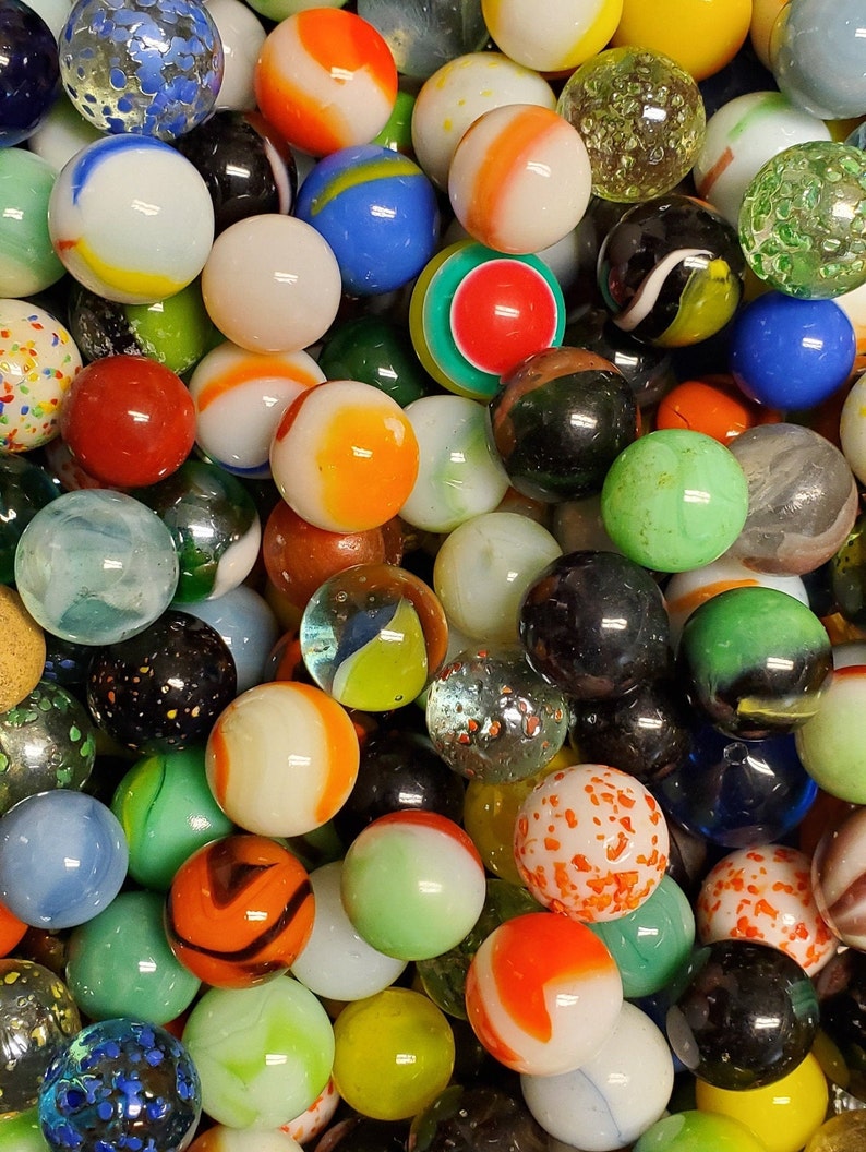 50 Mixed Target Marbles 5/8Random Mix Toys & Games Etsy
