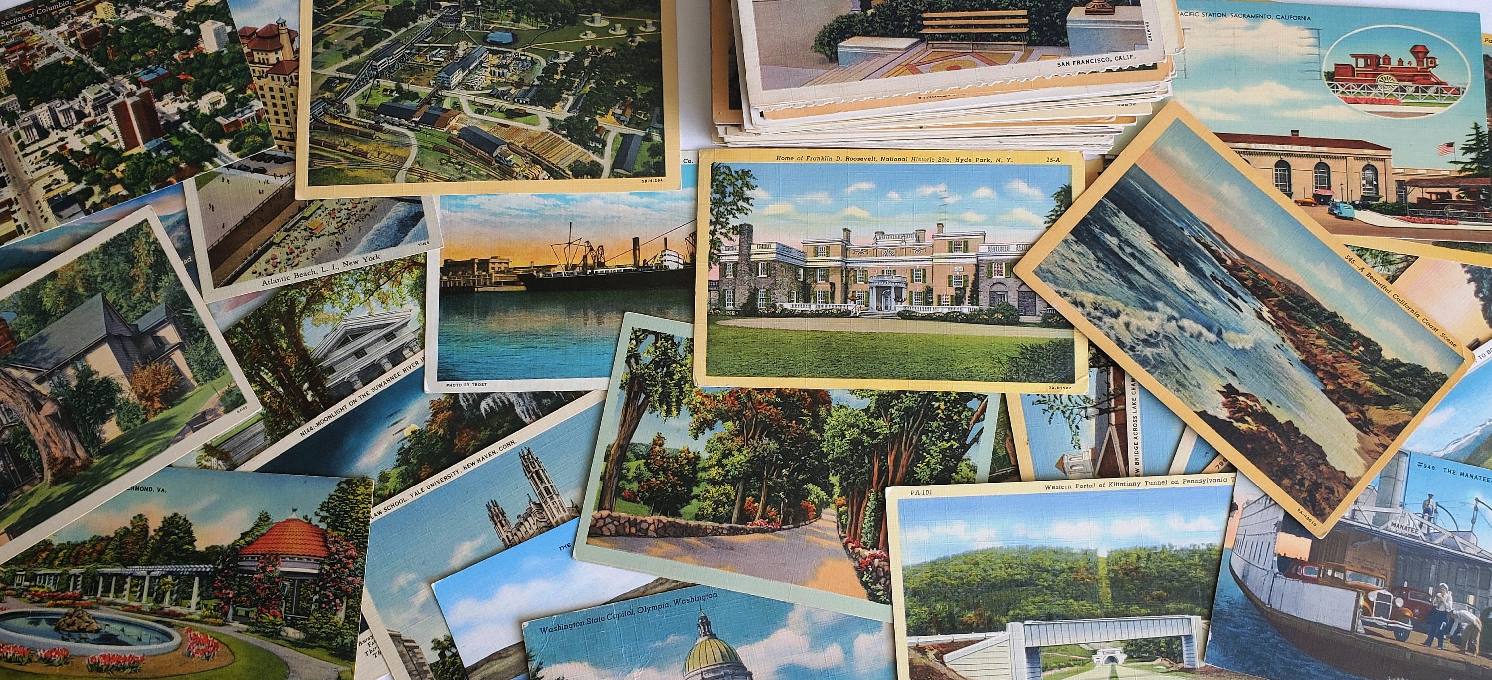 Vintage Lot of Postcards 1950's & Older Linen Postcard | Etsy