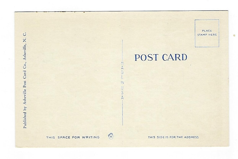 Airplane View of Main Business Section Vintage Linen Postcard N.C. Unused Lenoir