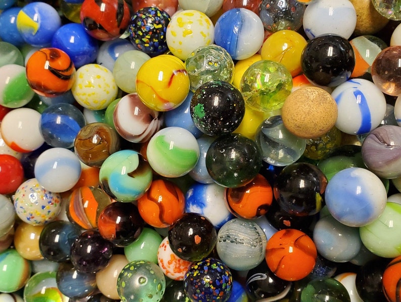 50 Mixed Target Marbles 5/8Random Mix Toys & Games Etsy