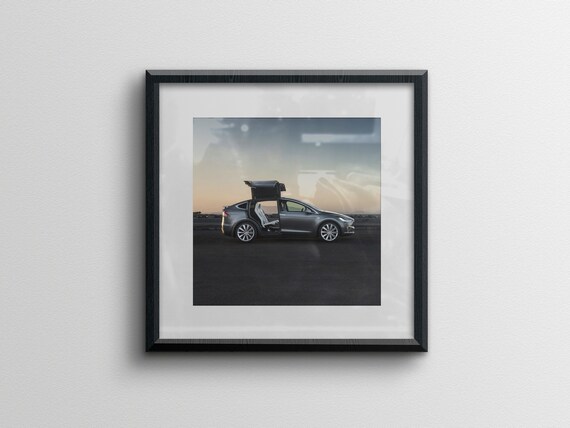 Tesla Model X P90d Side Car Photo Print Electric Car Automotive Photo Gifts For Him For Her Home Decor Office Decor Fathers Day Gift