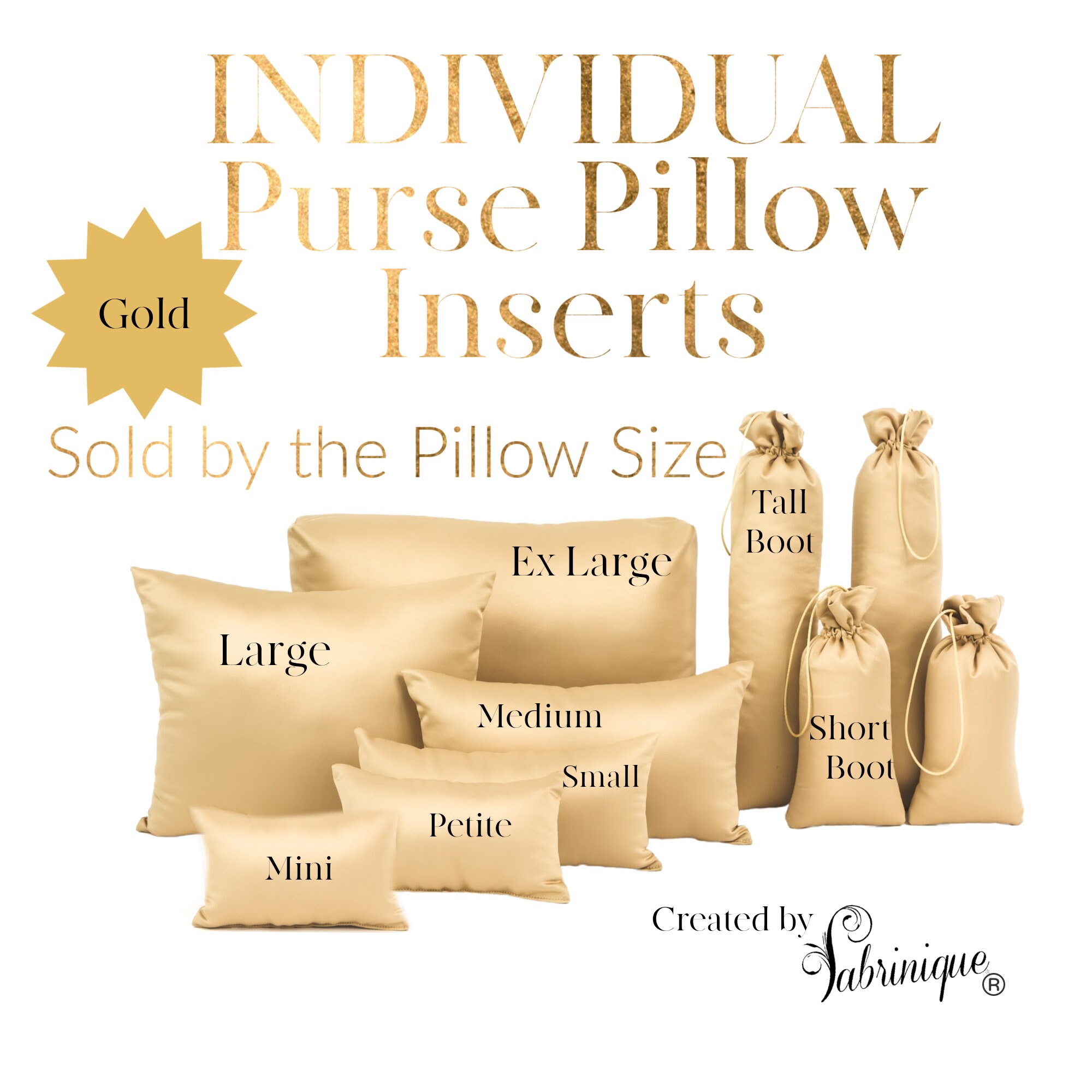 PURSE PILLOW INSERTS - Individual Sizes - Fabrinique