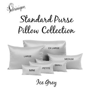 Ice Grey Luxury Purse Pillow, Sateen Insert Shapers, Designer Handbag Closet Storage, Boot Stuffer Pillows