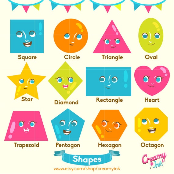 Shapes Digital Vector Clip Art Educational Digital Clipart Design