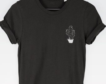 Cactus t-shirt tee (t-shirts / Women Tee / Cacti Top / Pocket / Pocket Print / Cacti / Vegan / Cactus Lover / Desert)