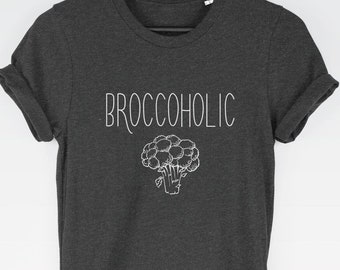 Vegan T-shirt Broccoholic tee // funny vegan shirt / vegan gift / funny vegan t-shirt / vegan top / vegetarian t-shirt / veggie t-shirt /