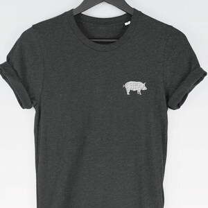 Polygon Pig t-shirt (söt t-shirt med låg poly-tryck och fickor)
