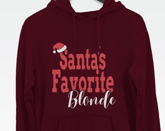 Santa's Favorite Brunette hoodie (christmas hoodies / Christmas Jumper / Funny Xmas Hoodie / Secret Santa / Brunette Xmas / Funny Xmas)