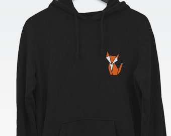 Origami Fox hoodie (cute Japanese pocket print hooded sweatshirt)