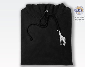 Polygon Giraffe hoodie (cute low poly pocket print hooded sweatshirt)