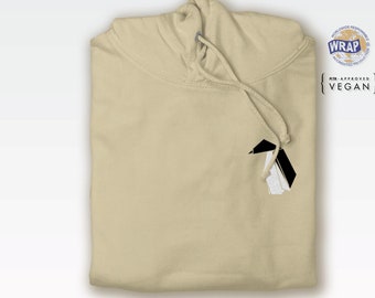 Origami Penguin hoodie (cute Japanese pocket print hooded sweatshirt)