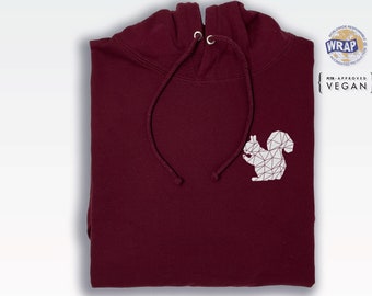 Polygon Squirrel hoodie (cute low poly pocket print hooded sweatshirt)