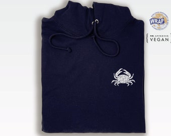 Polygon Crab hoodie (cute low poly pocket print hooded sweatshirt)