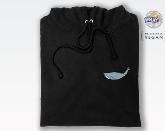 Origami Whale hoodie (cute Japanese pocket print hooded sweatshirt)