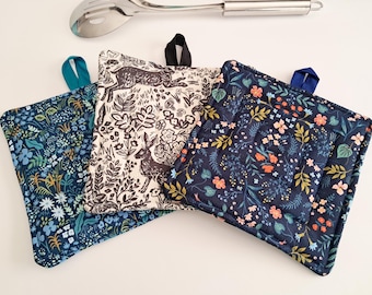 Rifle Paper Co Floral Prints: Small Quilted 6.5" Trivet, Hotpad, Potholder, Handmade