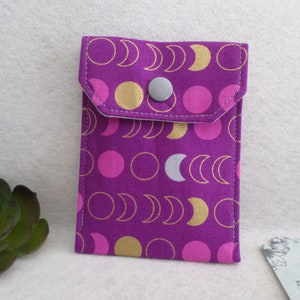Lunas - Mini bolsa de tela multiusos, titular de la tarjeta de visita del estuche anticonceptivo - Listo para enviar, envío estándar GRATUITO