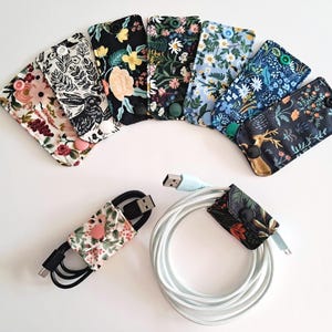 Cord Keeper - Rifle Paper Co Floral - Small Cord Wrap with Snap