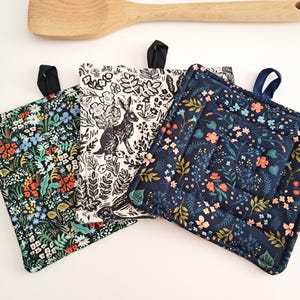 Aangepaste formaten, op bestelling gemaakt: Rifle Paper Co bloemenprints - gewatteerde hotpad/onderzetter