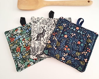 Custom Sizes, Made to Order: Rifle Paper Co Floral Prints - Quilted Hotpad / Trivet