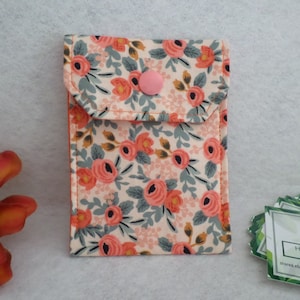 Coral naranja tela floral anticonceptivo caso tarjeta de visita titular mini bolsa rifle papel co listo para enviar envío estándar GRATIS de EE. UU.