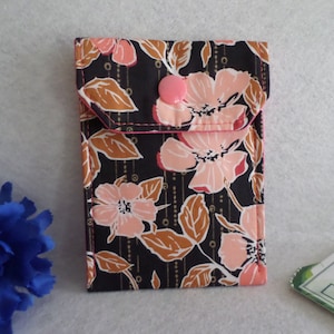 Coral Floral Tela multiusos Mini bolsa Caja anticonceptiva Titular de la tarjeta de visita Listo para enviar Envío estándar GRATIS a EE. UU.