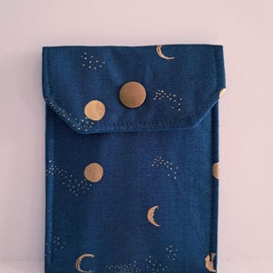 OOPS! Teal Moon Phase, Business Card Holder, Birth Control Case, Mini Pouch