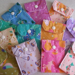 Zodiac Astrology Signs Birth Control Case Fabric Mini Pouch Business Card Holder Ready to Ship FREE Standard US Shipping