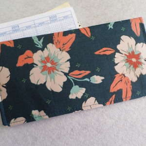 Floral Fabric Checkbook Cover Handmade Ready to Ship FREE Standard US Shipping
