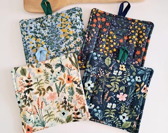 Rifle Paper Co Garden bloemenprints - kleine gewatteerde 6,5" onderzetter, hotpad, pannenlap