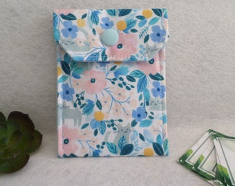 Kitty Floral Fabric Birth Control Case Business Card Holder Ready to Ship FREE Standard US Shipping