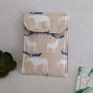 Moose Multi-Purpose Fabric Mini bolsa anticonceptiva caso titular de la tarjeta de visita titular de la bolsa de té listo para enviar envío estándar GRATIS de EE. UU.