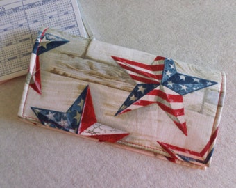 Vintage Stars & Stripes Vinyl Checkbook Cover Personalized Vintage Stars & Stripes Vinyl Checkbook Cover Personalized