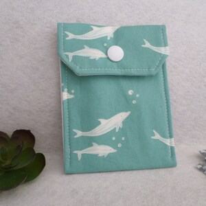 Estuche anticonceptivo de tela Dolphins Titular de la tarjeta de visita Mini bolsa multiusos lista para enviar Envío estándar GRATUITO a EE. UU.