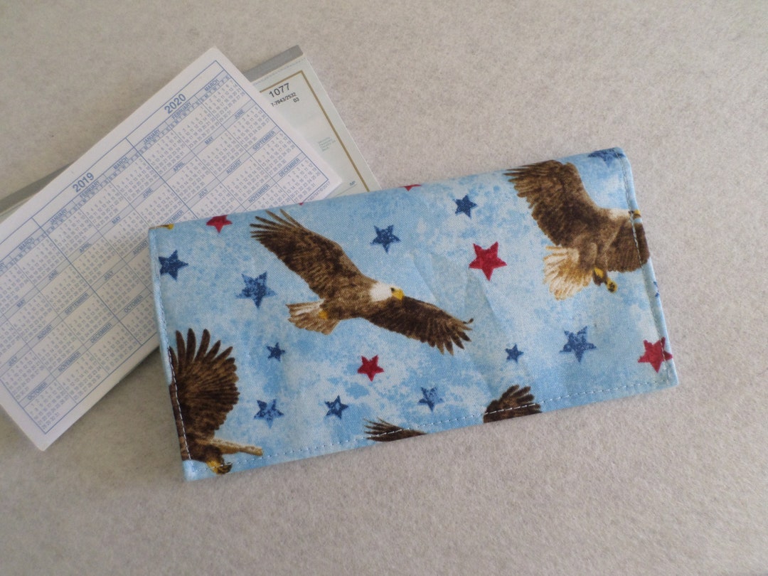 Patriotic Eagles Fabric Checkbook Cover Handmade Ready to Ship Etsy