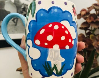 Mushroom Handmade ceramic mug by Cute And Clay