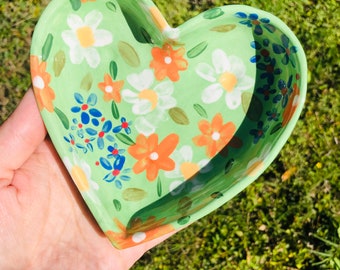Heart shape flower dish by Cute and Clay