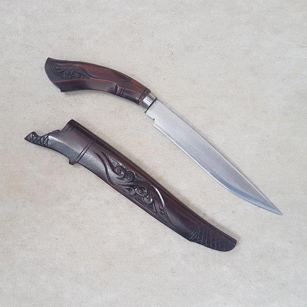 Couteau Traditionnel Ethnique Badik Bugis Pencak Silat Fait Main