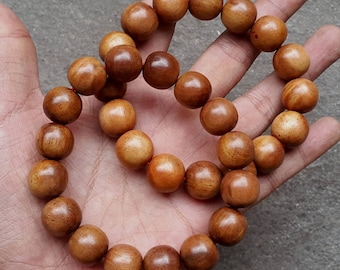 Natural Indonesia Stigi 14 MM Bracelet Iron Wood 16 Beads