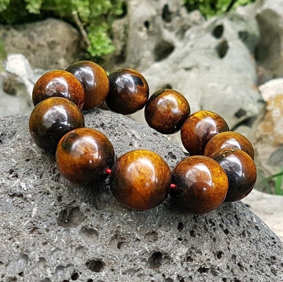 Genuine Golden Black Coral Sea Willow Bracelet Beads 20  mm