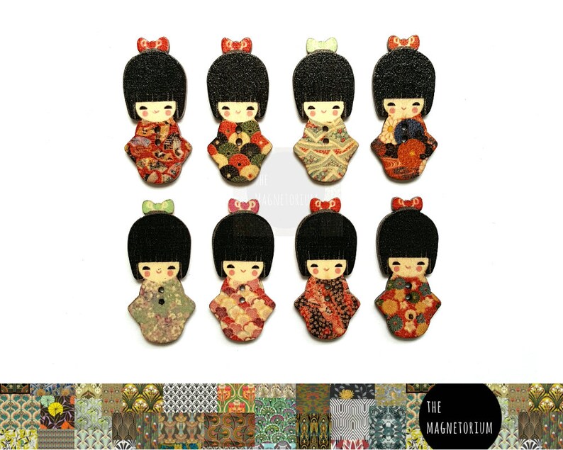 Dolls Doll Magnets Office Decor Magnet Fridge Magnet Travel Gifts Geisha Magnets Asian Decor Refrigerator Magnet Weekly Planner