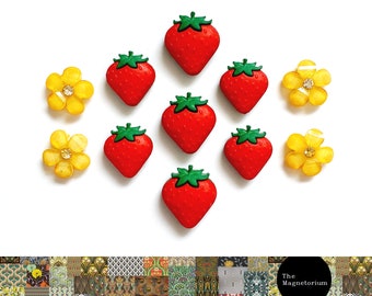 Fridge Magnets | Strawberry Magnets | Food Magnets | Fruit Magnets | Kitchen Magnets | Refrigerator Magnets | Strong Magnet | Novelty Magnet