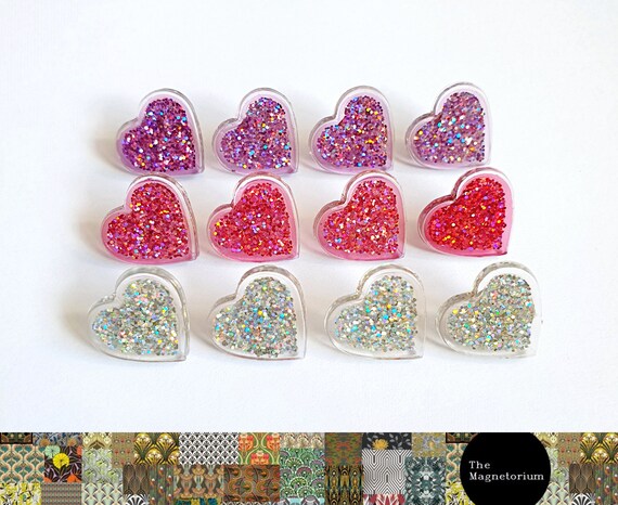 15 x Handcrafted shabby chic Heart notice cork message board pins 15mm 