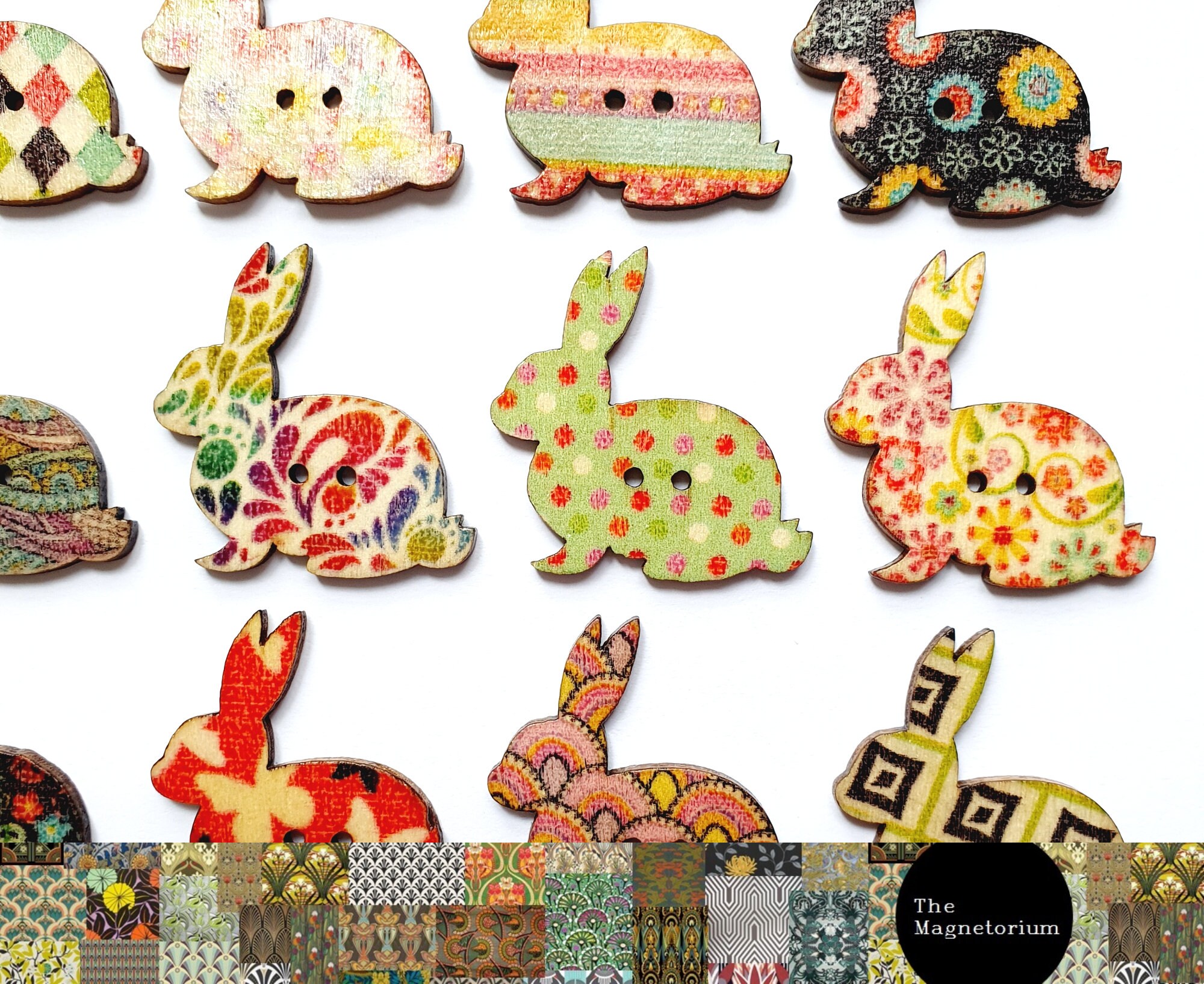 Handmade Natural Seeds Rabbit Fridge Magnet main image 1