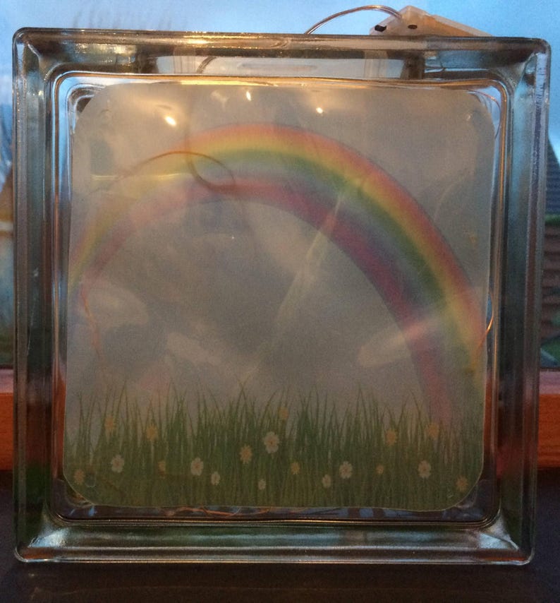 Mythical fairy glass block night light nursery decor light Etsy