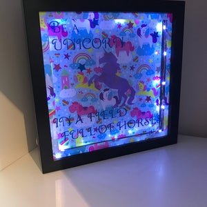 Unicorn light up frame, light up unicorn, unicorn gift, unicorn frame, image 6