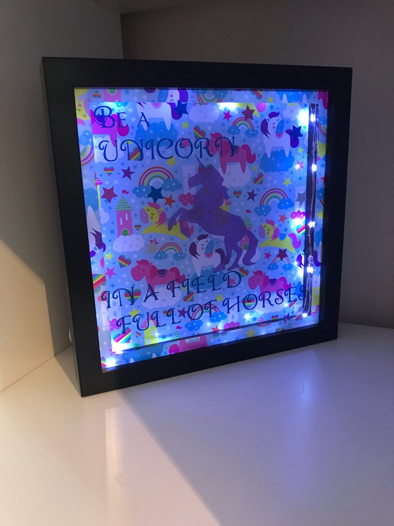 Unicorn light up frame, light up unicorn, unicorn gift, unicorn frame, image 6