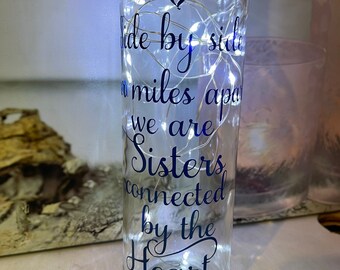 Sisters light bottle, sisters gift, sisters quote gift
