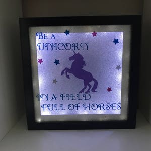 Unicorn light up frame, light up unicorn, unicorn gift, unicorn frame, image 2