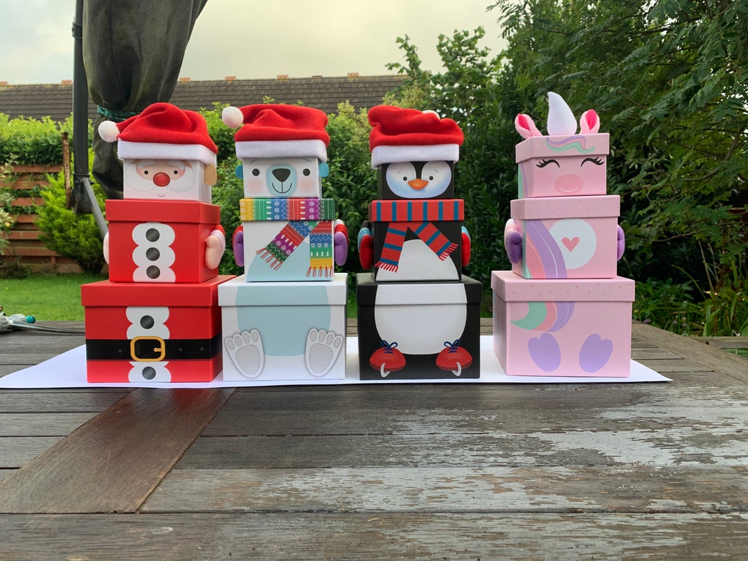 Stacking Personalised Christmas Gift Boxes - Etsy UK