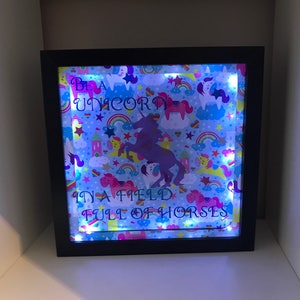 Unicorn light up frame, light up unicorn, unicorn gift, unicorn frame, image 3